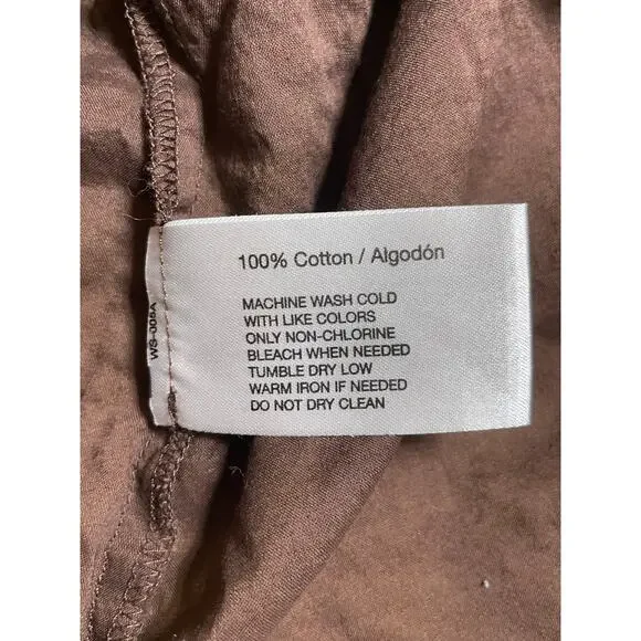 Oscar Oscar De La Renta Company Large Blouse Brown Sleeveless Ruffled Button Up - Picture 5 of 8